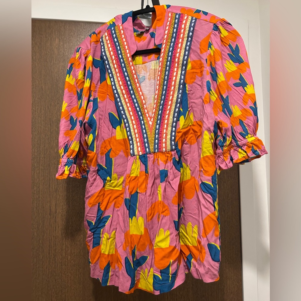 Colorful women's shirt  with Floral Pattern